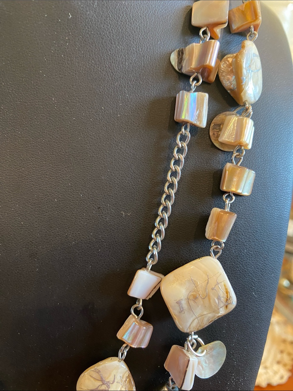 Neutral Shell Mix Multi-Strand Necklace - Picture 4 of 10